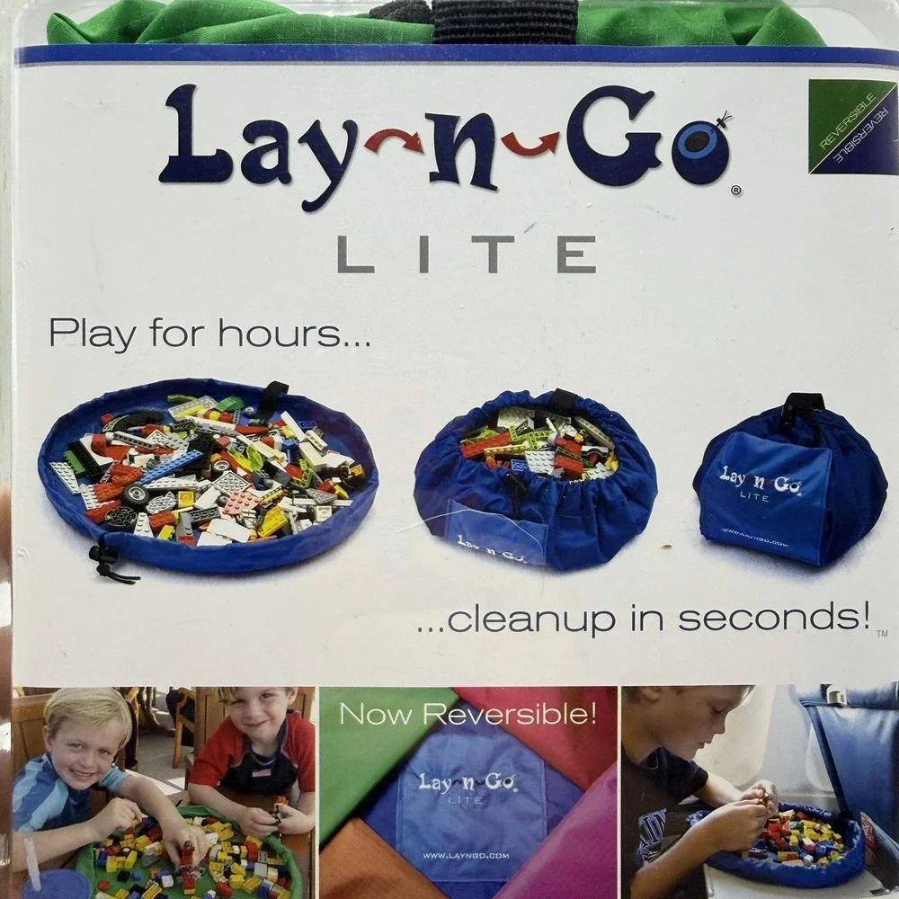 Lay-N-Go‎ Lite Blue Toy Bag 18 Inch Activity Mat Carryall Storage Reversible New